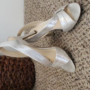 Nine West Silver Slingbacks